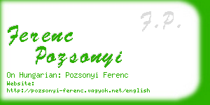 ferenc pozsonyi business card